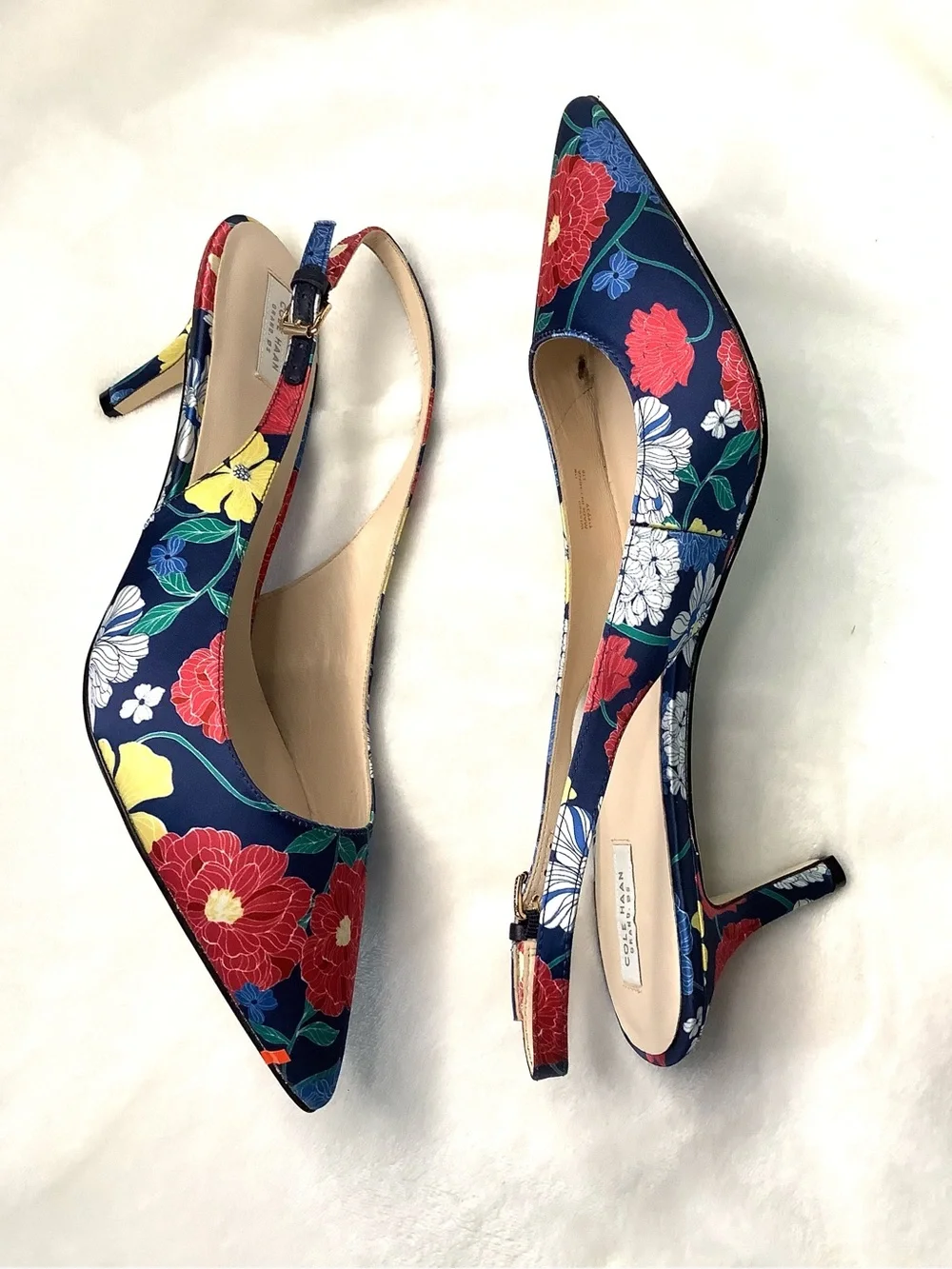Cole Haan Sz 11B Vesta Floral Slingback Heels, Pumps ~ New Without Box